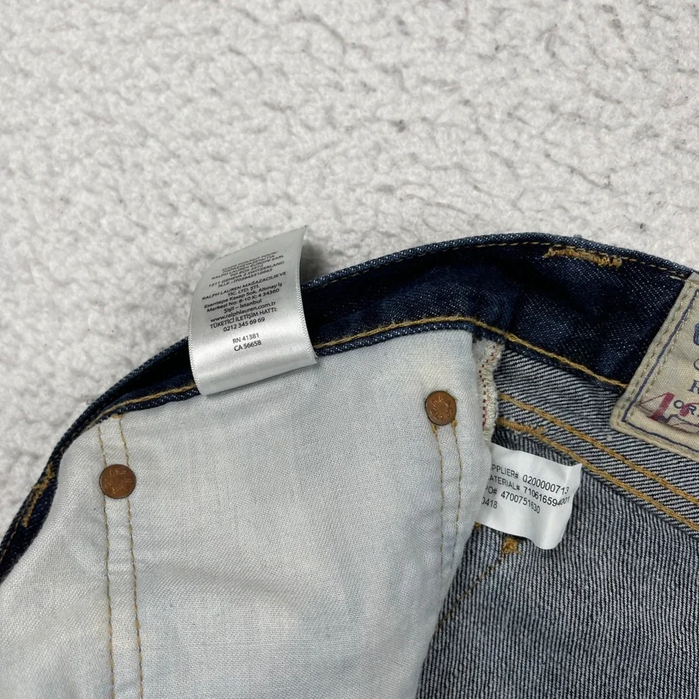 Polo Ralph Lauren Jeans Mens 42x30 Blue Hampton Straight Dark Wash Classic Denim
